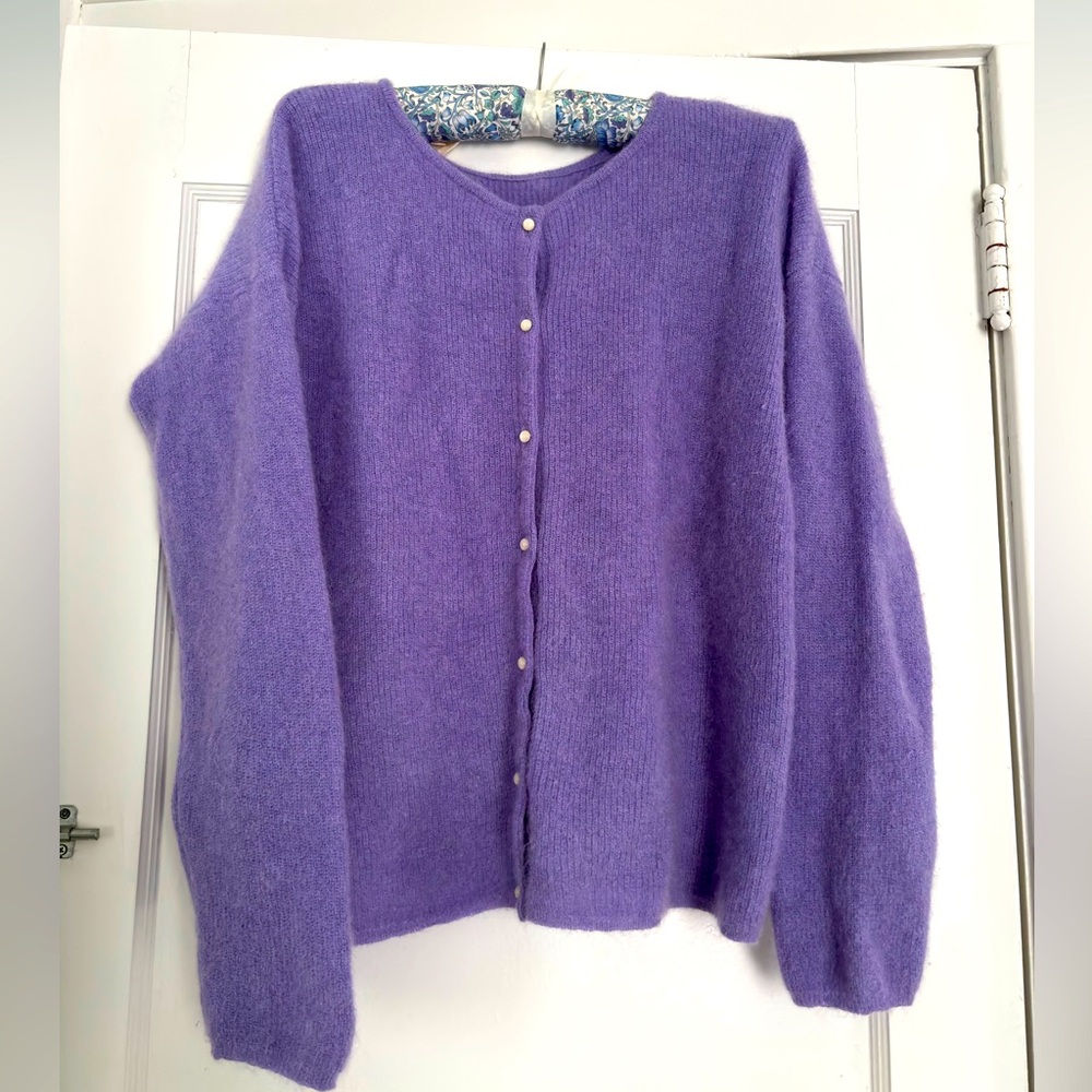 Sezane Gaspard Cardigan, Lilac XL